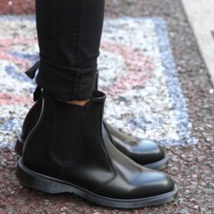 Dr. Martens Flora Black Leather Chelsea Boot